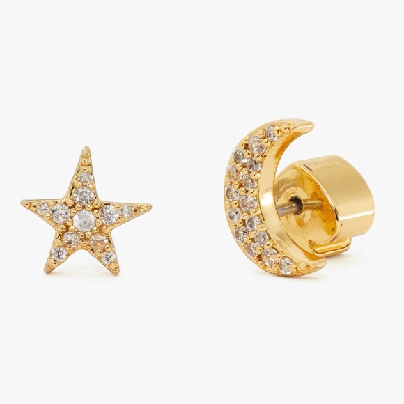 Kate Spade “Tiny Twinkles”’Gold Star and Moon Earrings - Picture 2 of 4